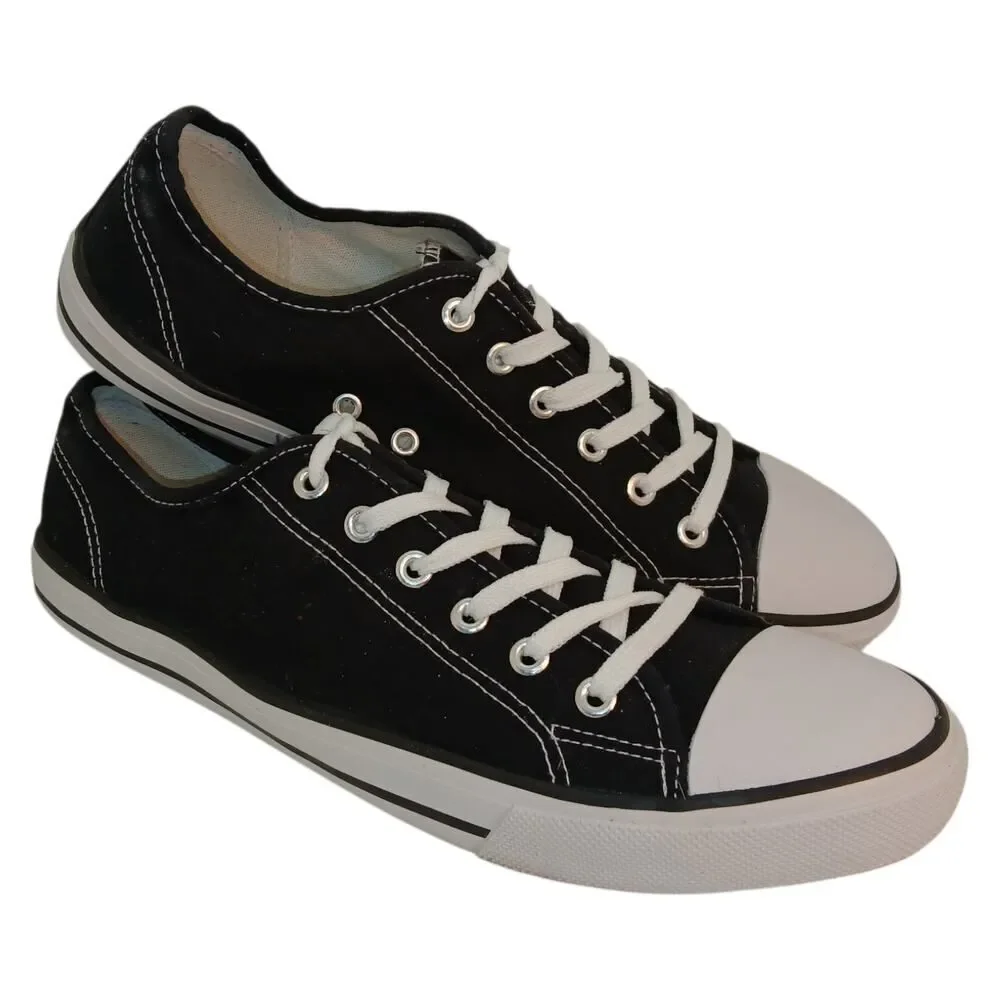 OT Revolution Men's Black & White Canvas Sneakers - Size 9